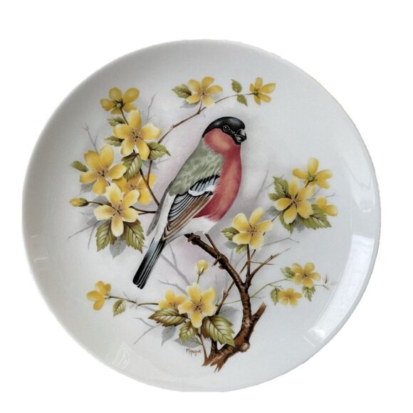 E&R Golden Crown Emblem AK Kaiser West Germany Gimpel Ofer Dompfaff Bird Plate - Picture 1 of 9